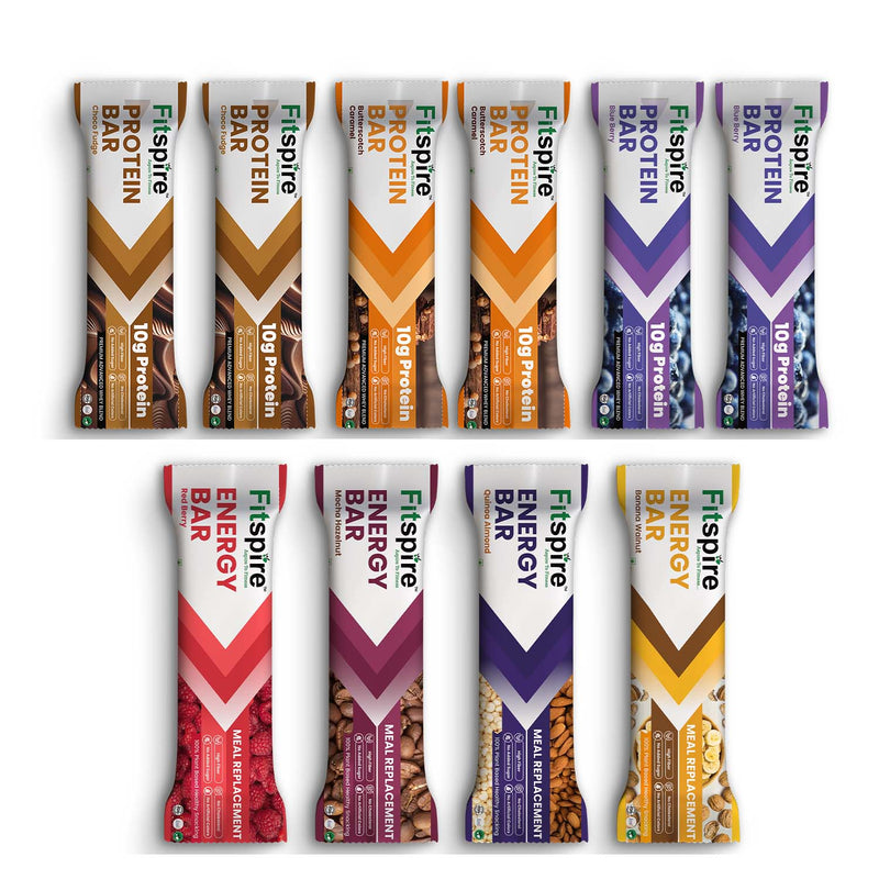 Protein Bars (Pack Of 6) + Energy Bars (Pack of 4)