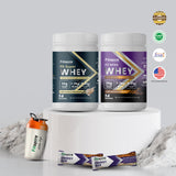 Pack of 2 Nitra Whey (1lbs) + Pack of 2 Energy Bars with Shaker