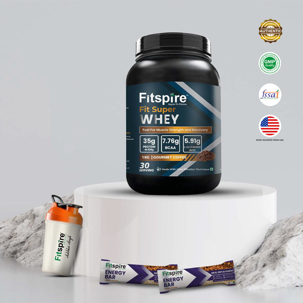 Fit Super Whey Protein With Shaker & 2 Energy Bars