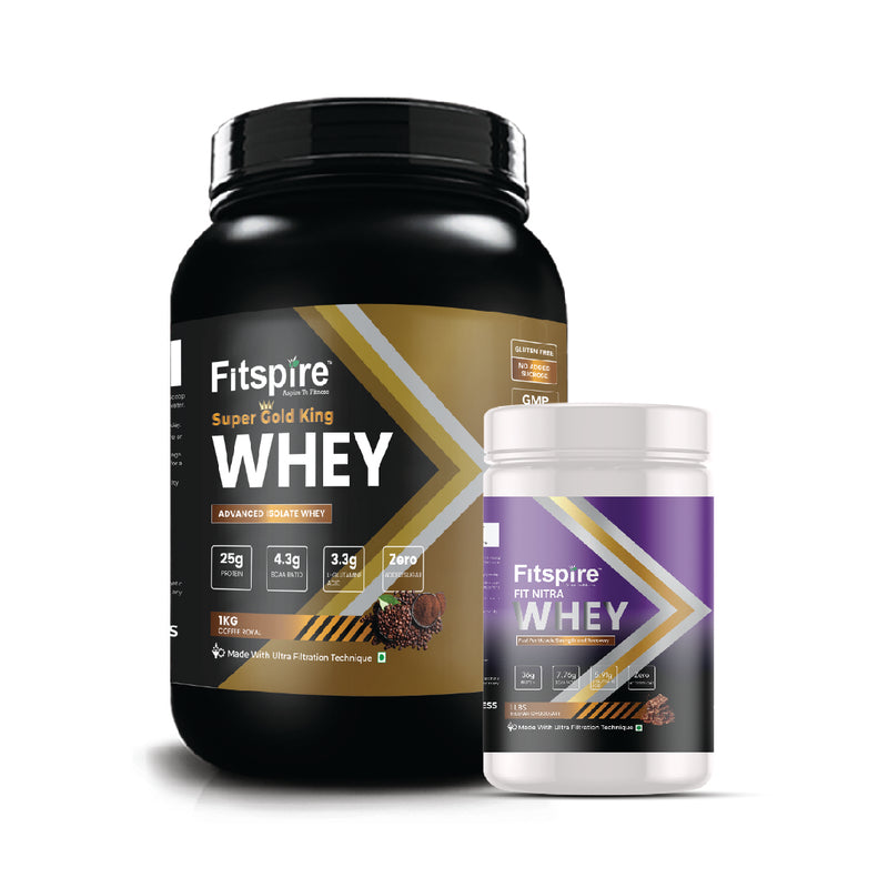 SUPER KING GOLD WHEY ISOLATE (1kg) WITH NITRA WHEY (1lbs)