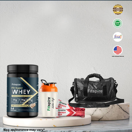 Fit Nitra Whey Protein With Gym Bag, Shaker and 2 Energy Bar