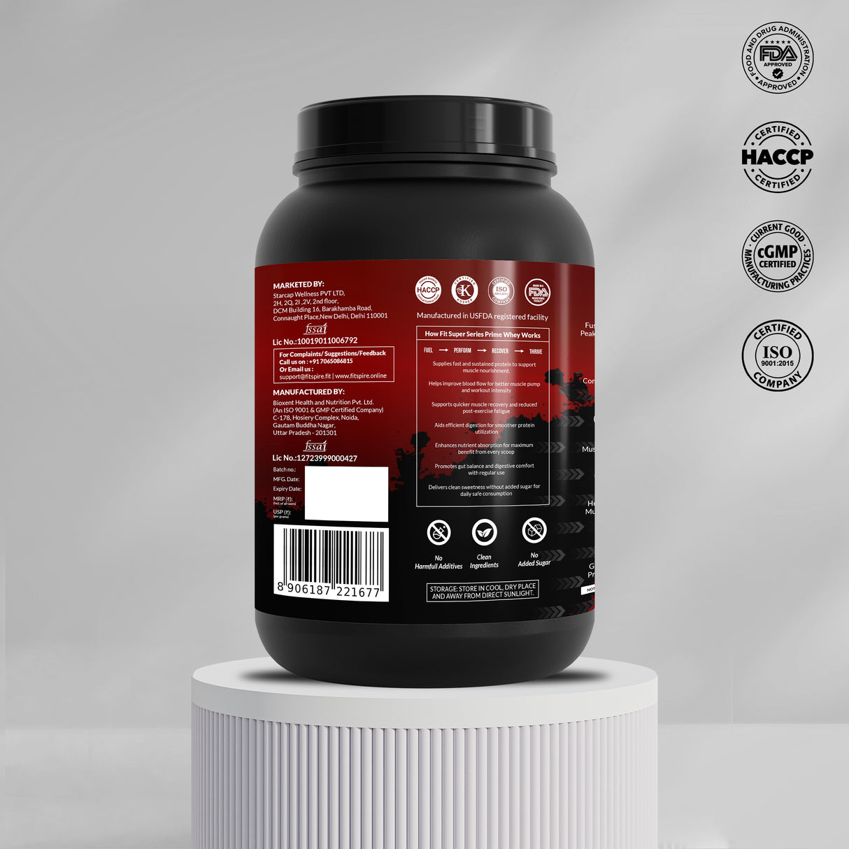 Fit Super Prime Whey Dutché Chocolate-27g High-Protein Content, Probiotic-Enriched & Naturally Sweetened with Monk Fruit for Lean Muscle & Rapid Recovery