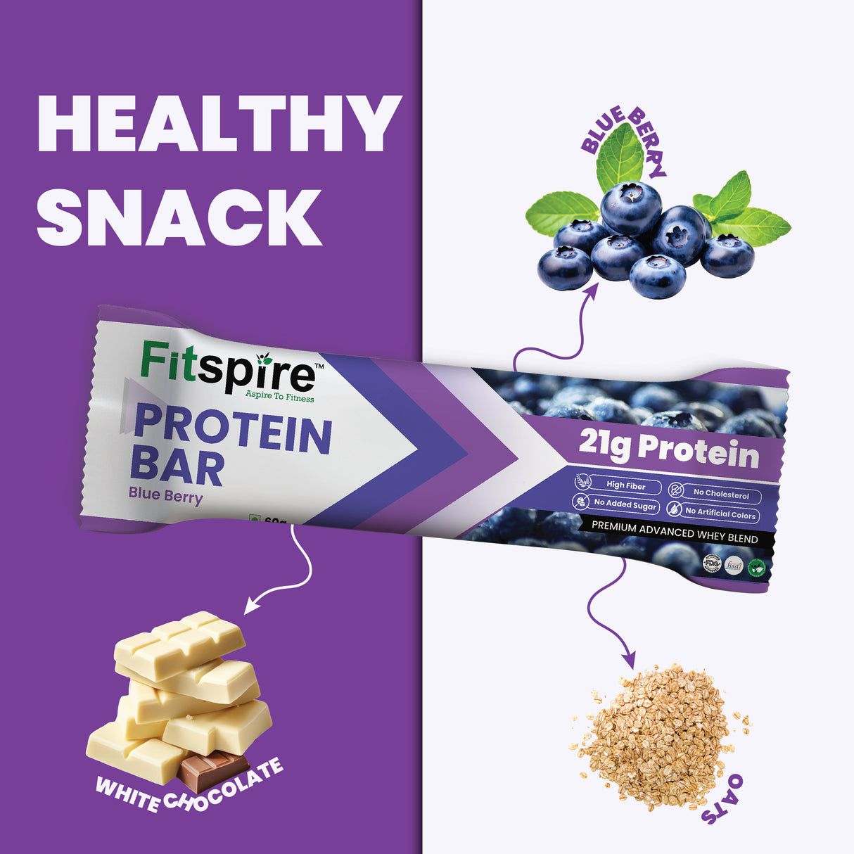 Protein Bars (Pack Of 6) Blueberry