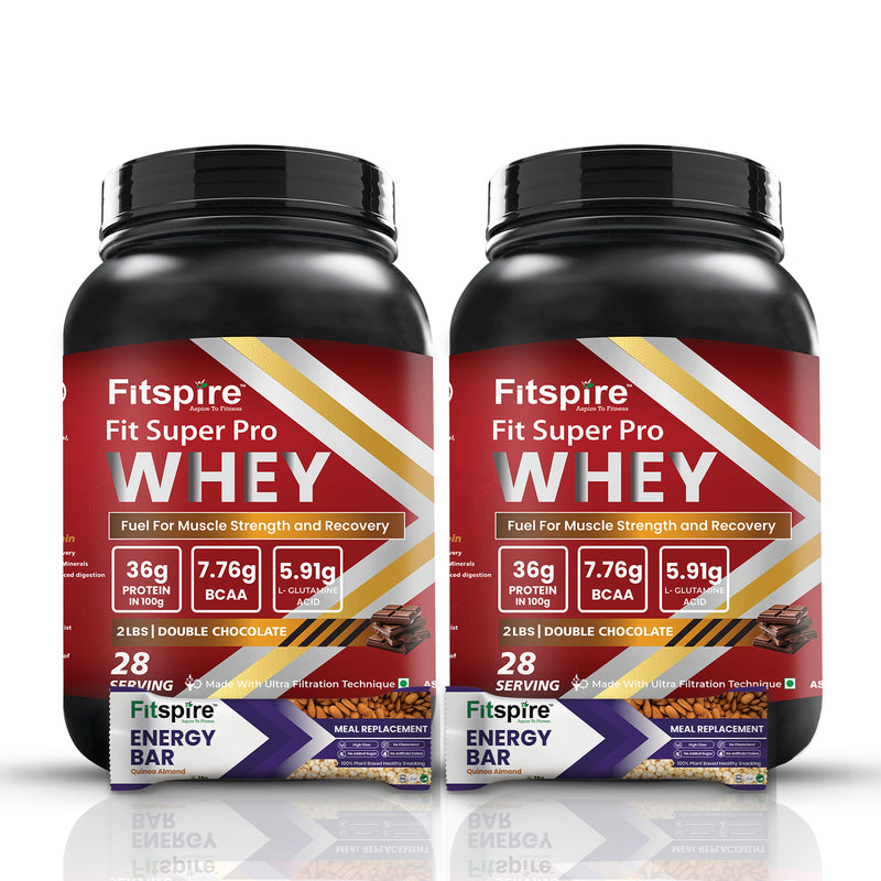 Fit Whey Protein (Pack Of 2) With 2 Energy Bars