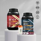 Fitspire Complete Fitness Fuel Pack: Fit Super Pro Double Chocolate Whey (2 lbs) + Fit Super Whey Gourmet Coffee (2lbs) + Mocha Hazelnut Energy Bar (35g) + 400ml Shaker
