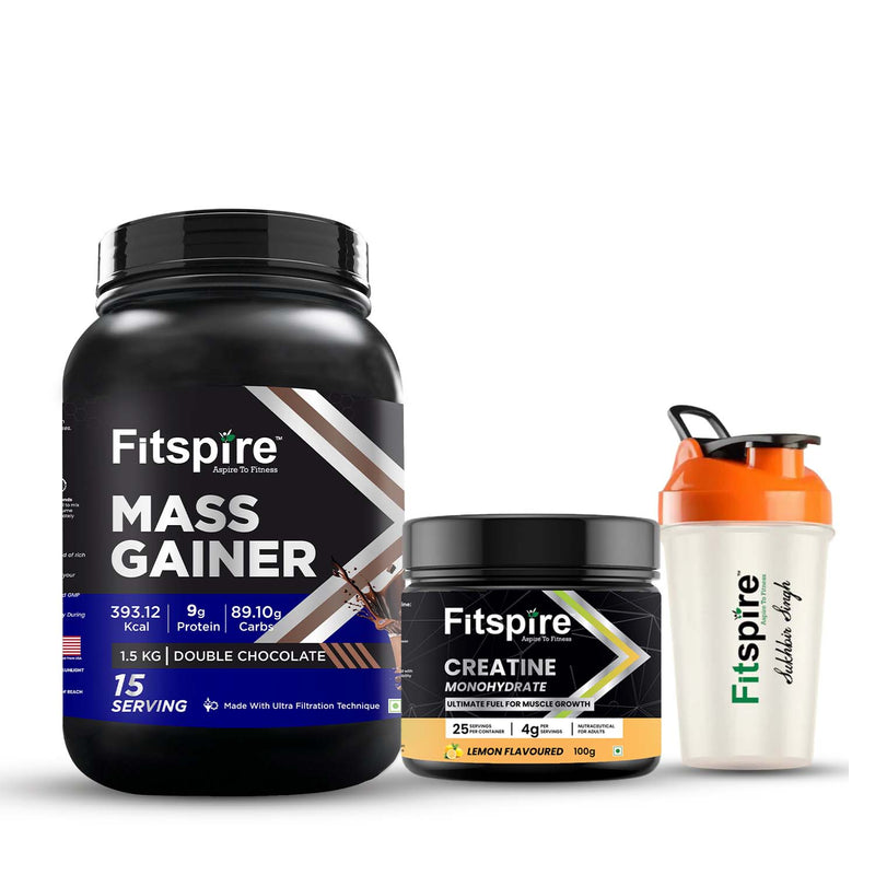 FITSPIRE MASS GAINER WITH CREATIN & FREE SHAKER