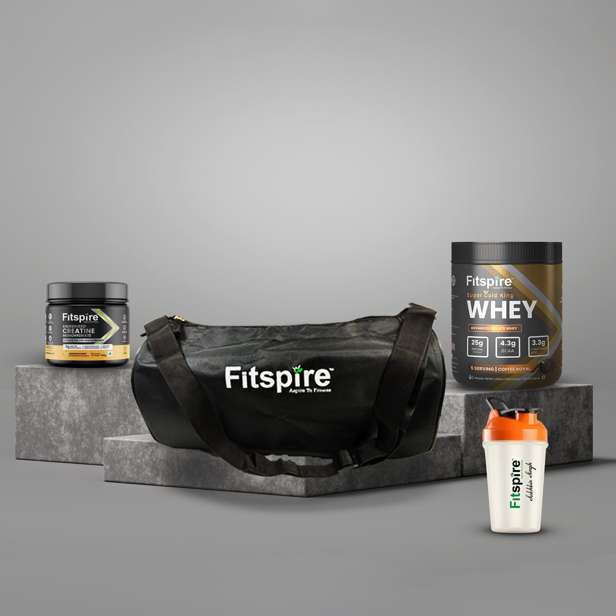 Workout Kit (King Gold Whey Isolate + Creatine + Shaker + Gym Bag)