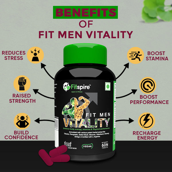 Fitspire Fit Men Vitality For Stamina, Body Energy, Physical Performance (60 Tablets)