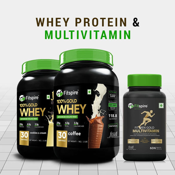 GOLD ISOLATE WHEY PROTEIN WITH MEN MULTIVITAMIN (COMBO)
